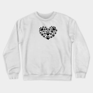 Dog paw print made of heart Crewneck Sweatshirt